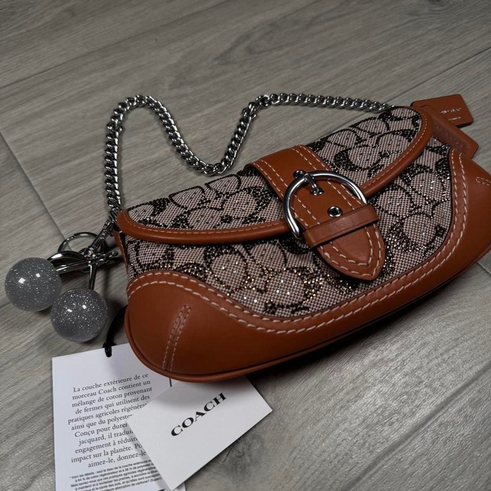 Coach Soho 25 Crystal Signature Jacquard Amber Leather Bag C2580 Re-Edition 2006